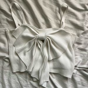 white bow tank top